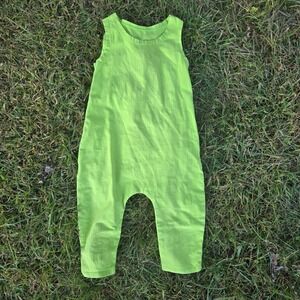 June & January Lime Green Cotton Basic‎ Minimalist Romper Jumpsuit 6-12 Months